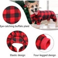 thumbnail image 4 of 100% Cotton Buffalo Plaid Dog Clothes Puppy Pajamas Pet Apparel Cat Onesies Jammies Doggie Jumpsuits,Pet Pajamas for Dogs Red Plaid Sweaters Soft Clothes, 4 of 9