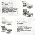 thumbnail image 5 of Velvet Spindle Accent Chair with Ottoman, Vintage Frame with Linen Fabric, Modern Lounge Reading Chair with Armrest Pads & Thick Cushions, White+Gray, 5 of 7