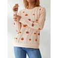 thumbnail image 5 of Michellecmm Halloween Women Pullover Sweatshirts Pumpkin Printed Casual Round Neck Long Sleeve Tops Autumn Streetwear, 5 of 9