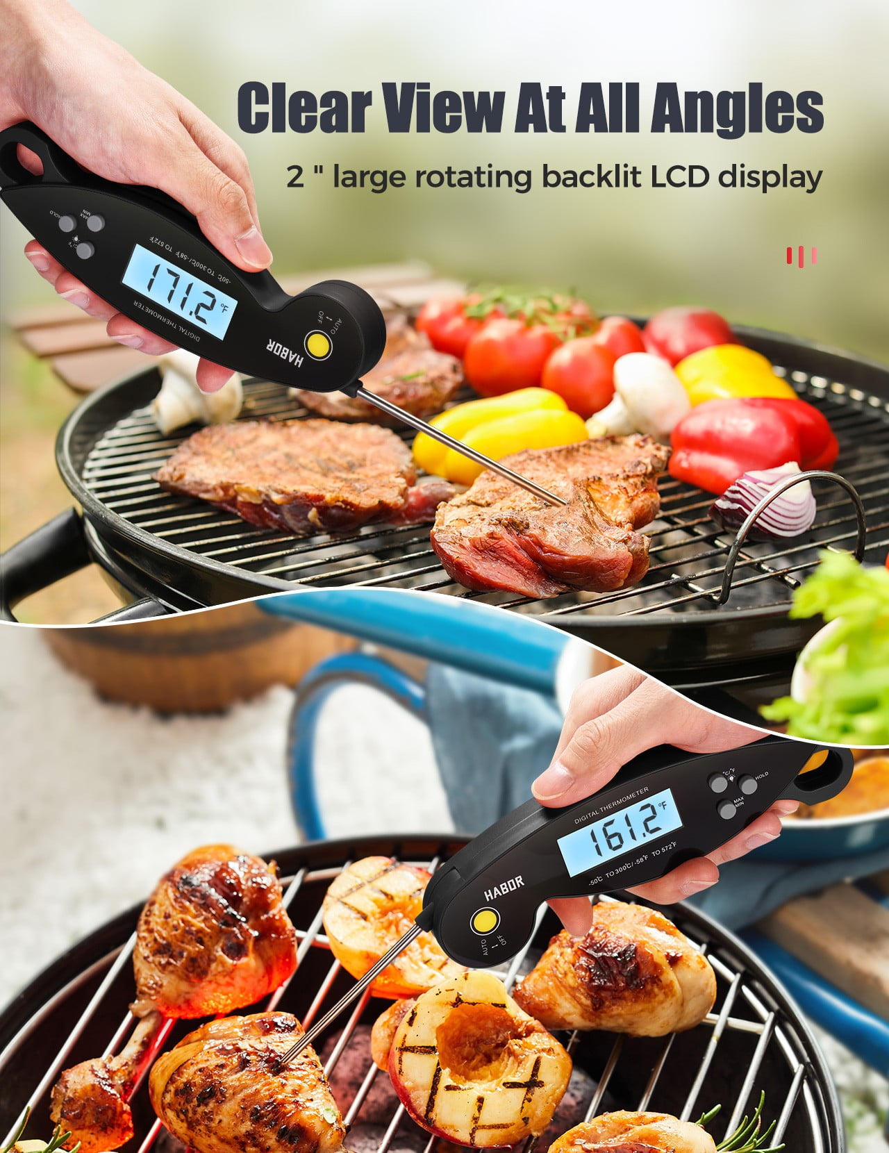 Habor Instant Read Meat Thermometer Digital LCD