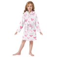 thumbnail image 6 of FORMRS Niños Bathrobe Unisex Hooded Robe Soft Plush Pajamas Sleepwear, Size 2-3T, Geometric Love, 6 of 7