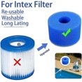 thumbnail image 3 of Paquete de 6 filtros de piscina S1 de espuma reutilizable y lavable (azul), 3 of 4