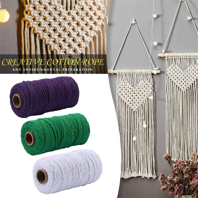 Vaidha Cotton Cord Wall Hanging Dream Rope Cord DIY Crafts Knitting 100MX3MM