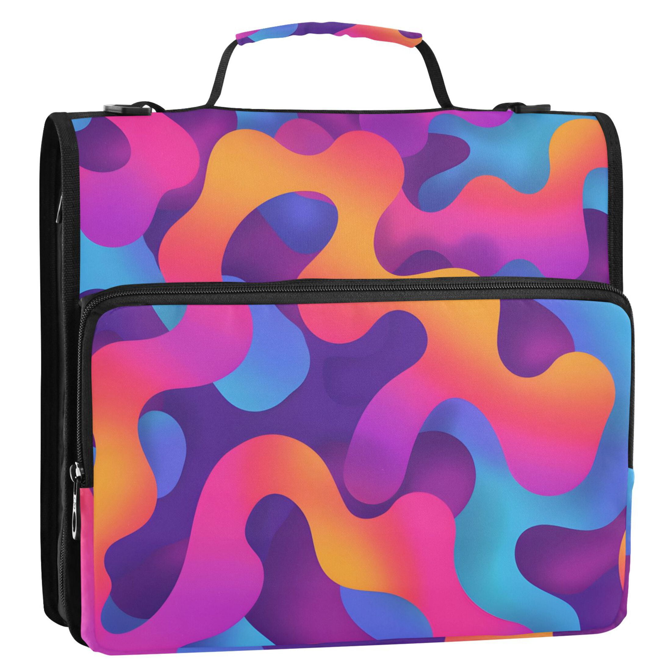 ALAZA Zipper Binder Gradient Rainbow 3 Ring Trapper Keeper File Folder Organizer Bag