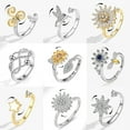 thumbnail image 2 of Vintage Hummingbird Anxiety Ring Fidget Spinner Rings for Women Multiple Style Crystal Sunflower Party Ring Jewelry Rotate Gifts 511 resizable, 2 of 6
