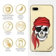 thumbnail image 4 of Case Yard iPhone-8-Plus Case Clear Soft & Flexible TPU Ultra Low Profile Slim Fit Thin Shockproof Transparent Bumper Protective Cover Drop Protective Cell Phone Cases (Pirate Skull), 4 of 8