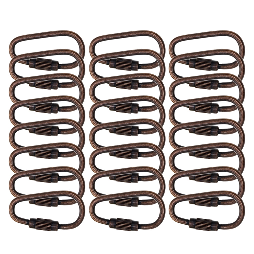 Pack of 24 Ring Locking Carabiner Keychain Mini Hooks Spring Lock Climbing Carabiners Clips
