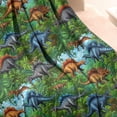 thumbnail image 3 of Colorful Dinosaurs Jungle Scene Pattern Blanket,Comfortable Soft Lamb Wool Throw Blanket,All Season,Warm Lightweight Blankets for Sofa Bed Couch Living Room Chair,50"x60", 3 of 4