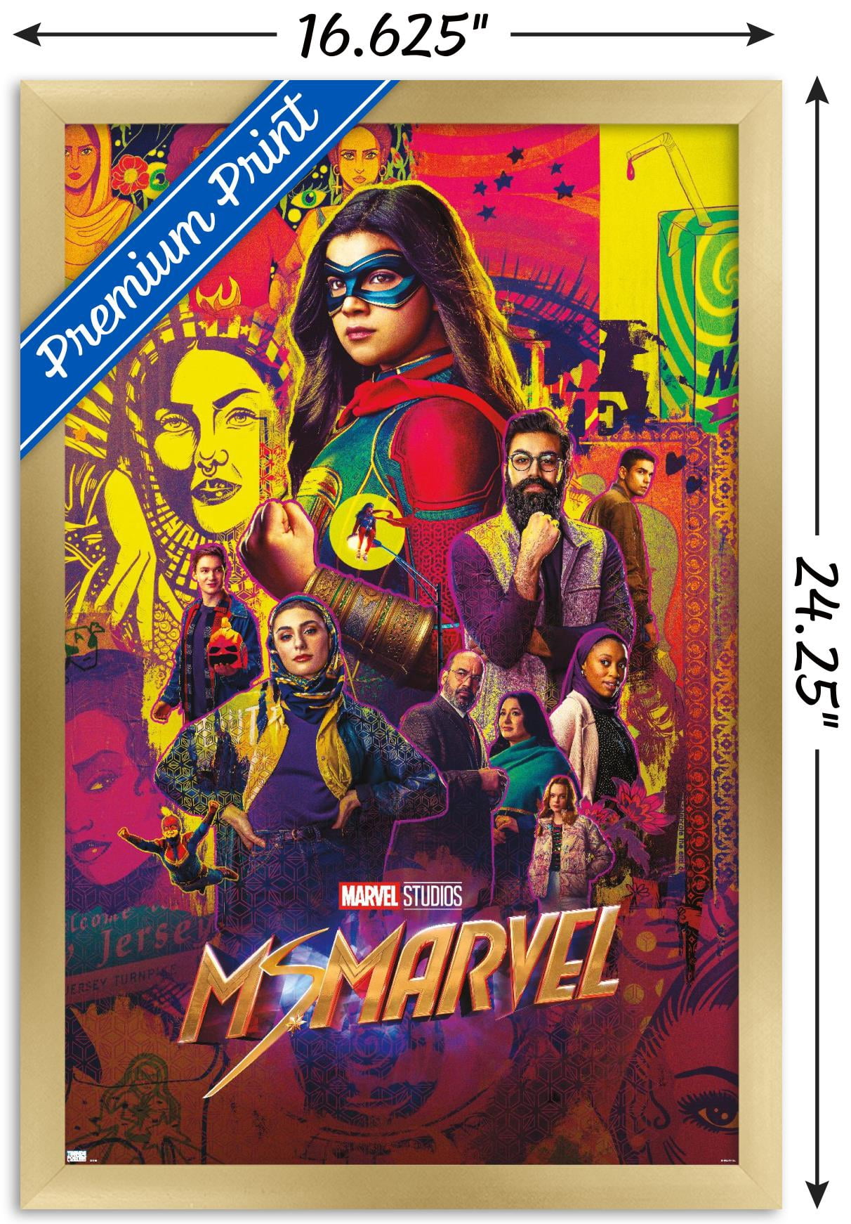 Marvel Ms. Marvel - One Sheet Wall Poster, 14.725" x 22.375" Framed