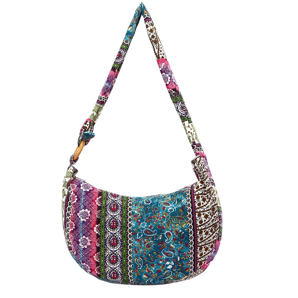 Mini Hippie Bag, Ethnic Boho Shoulder Bag, Hobo Crossbody Purse, Women's  Canvas Bag With Adjustable Strap, Small Sling Handbag For Girls, Vintage  Flow