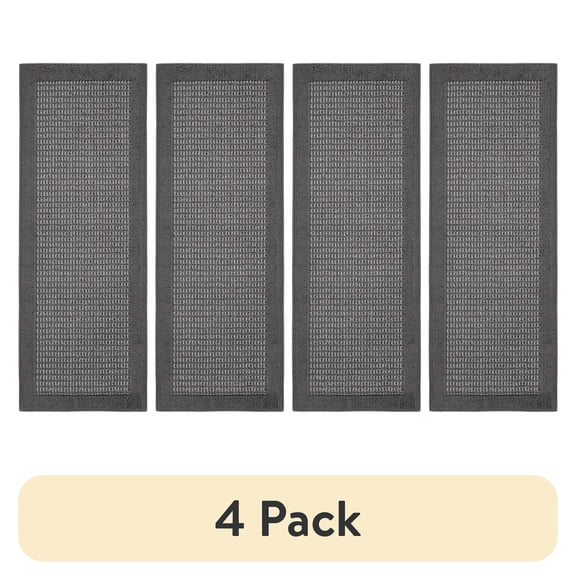 (4 pack) Mainstays Farmhouse Faux Sisal Olefin Gray Border Indoor Runner Rug, 1'9"x5'
