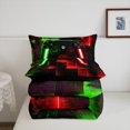 thumbnail image 5 of Video Game King Bedding Sets Gamepad Pattern Comforter Set, Geometric Ombre Plaid Buffalo Duvet Insert Gamer Gaming Down Comforter, Black Red Green Bedding Comforter Sets, 5 of 7