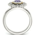 thumbnail image 2 of 14K/Silver Two-Tone Shey Couture Sterling Silver With 14K Accent Antiqued Amethyst Ringsize 7 (Width 2.4) - Jbsp, 2 of 5