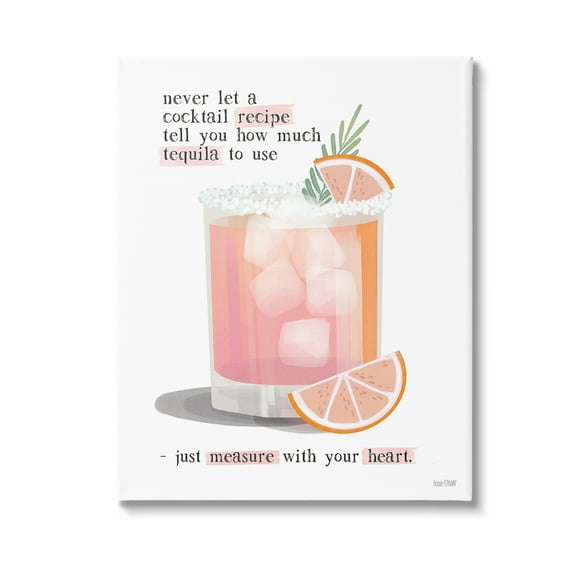 Stupell Industries Measure With Your Heart Food & Beverage Painting Gallery Wrapped Canvas Art Print Wall Art, 16 x 20
