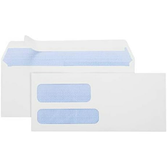 #9 Double Window Security Envelopes Self Seal - #9 Envelopes With Window Designed for Quickbook Invoices and Business Statements with peel and seal flap -3 7/8'' X 8 7/8''