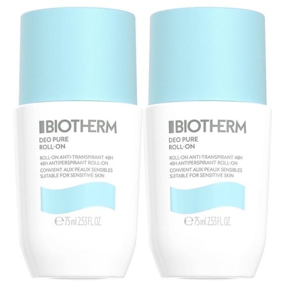 Deo Pure Antiperspirant Roll-On by Biotherm, 2x 2.53 Ounce