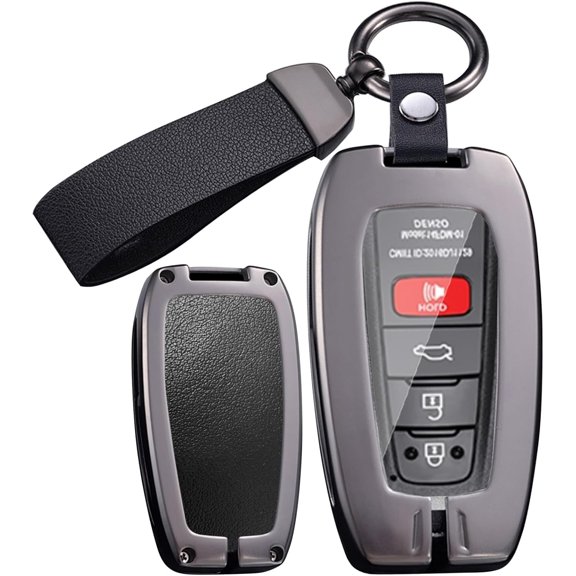 Key Fob Cover Compatible with Toyota RAV4 Hybrid Camry Hybrid Corolla XSE C-HR Corolla Hatchback Prado 2012-2026 2/3/4 Button Keychain Case Holder Protector,Long Keychain Black