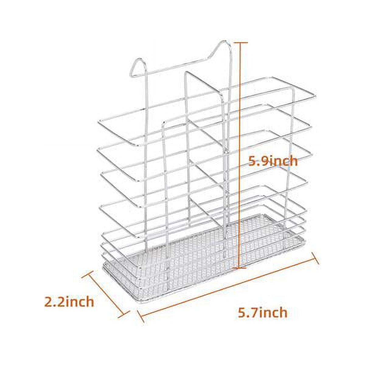 2-Tier Dish Drying Rack with Utensil Holder and Cup Holder with Dish Water Drain Board Tray Rustproof Chrome Plating