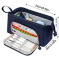 thumbnail image 1 of Pencil Pouch Large Capacity School Supplies for Kids Durable Zipper Stationery Storage Bag Aesthetic Portable Organizer for Students College Office Travel,Navy, 1 of 1