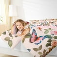 thumbnail image 4 of Homewish Chic Butterflies Queen Comforter Set,Rustic Flower Floral Bedding Sets,Country Autumn Leaves Bedding Comforter Set For Girls Teens,Breathable Home Decor Reversible,3-Piece, 4 of 8
