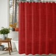 thumbnail image 3 of Vintage Linen Shower Curtains for Bathroom, Pastoral Red Linen Texture Farmhouse Waterproof Fabric Shower Curtain for Bathroom Bathtub Decoration, Machine Washable, 54x"78", 3 of 9