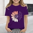 thumbnail image 1 of XIMIN T-Shirts Filles Graphiques Tournesol Manches Courtes Col Rond Coton Coupe Ample Décontractée Été, 1 of 5