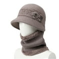 thumbnail image 2 of Qwertyu Beanie and Scarf Set for Women Winter Warm Knit Hat with Brim and Neck Warmer 2 Piece Set Khaki, 2 of 3