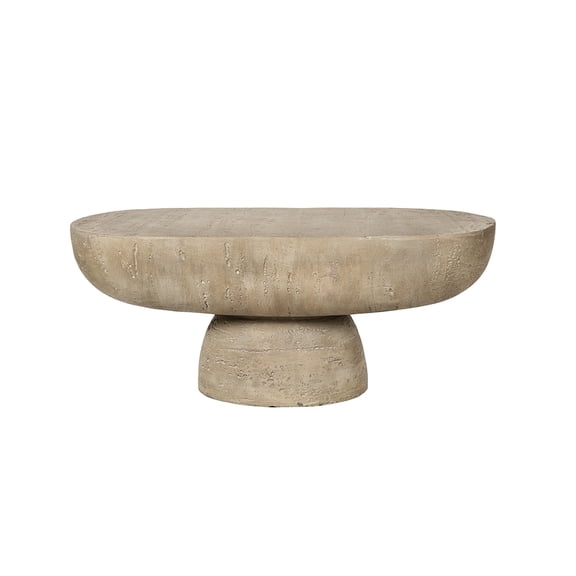 36x24x15" Cream Oval Coffee Table
