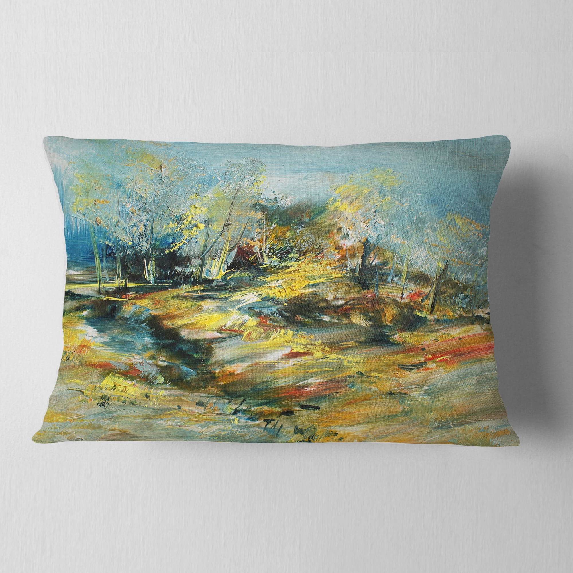 Designart Abstract Landscape - Abstract Throw Pillow - 12x20