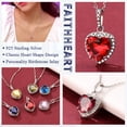 thumbnail image 4 of FaithHeart July Birthstone Heart Necklace for Women Sparkling Diamond 925 Sterling Silver Pendant Necklace Birthday Valentine's Day Jewelry Gift, 4 of 8