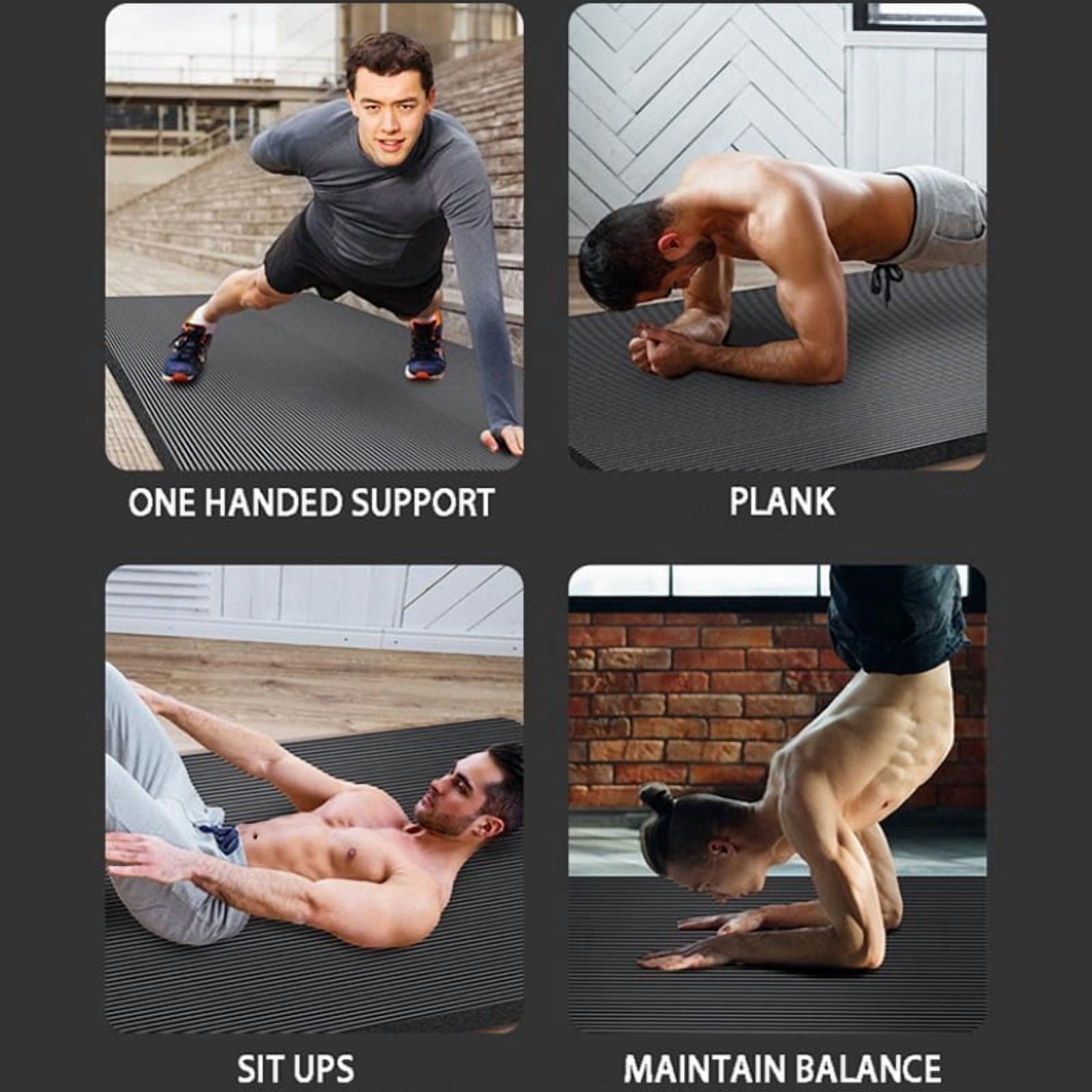 Thickened high-density yoga mat with shoulder strap - tear resistant and non slip rubber, enhancing grip and comfort - suitable for fitness, training, and daily exercise