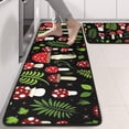 thumbnail image 2 of Kitchen Rugs Sets Of 2,Red Mushroom Leaf Black Pattern Anti Fatigue Kitchen Mat Rugs Non Slip Washable,Decorative Kitchen Floor Mats for Kitchen,Sink,Laundry,17"x47"+17"x47", 2 of 5