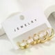 thumbnail image 4 of 6pcs Set Chic Glossy Gold Plated Copper Metal Oval Huggie Hoop Earrings Set for Women Teens Daily Match Stackable Hoops Jewelry, 4 of 5