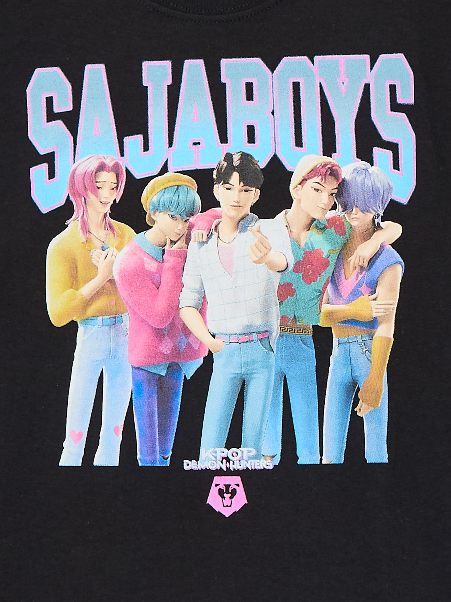 KPop Demon Hunters Boys Graphic Tee with Short Sleeves, Sizes XS-2XL