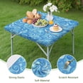 thumbnail image 4 of Blue White Tie Dye Swirl Pattern Square Fitted Tablecloth with Elastic Edge,Square Table Cover,Washable Elastic Table Cover for Home Kitchen Party Decor 34"x34", 4 of 6