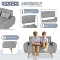 thumbnail image 6 of Walsunny 49" Loveseat Sofa Couch, 2-Seat Fabric Upholstered Sofa with 2 Removable Pillows, Modern Loveseat Couch, Wood Leg, Light Grey, 6 of 7