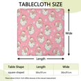 thumbnail image 2 of Pink Christmas Santa Pattern Square Fitted Tablecloth with Elastic Edge,Square Table Cover,Washable Elastic Table Cover for Home Kitchen Party Decor 36"x36", 2 of 6
