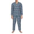 thumbnail image 3 of Naloa Tulips Flowers Men’s Pajamas Set - Long Sleeve Button Down Sleep Shirt and Pajama Bottoms Sleepwear Set-Medium, 3 of 7