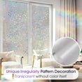 thumbnail image 4 of 3D Rubble Design Window Privacy Film, Rainbow Decorative Window Coverings Film, Heat Blocking Static Cling Window Stickers, Non Adhesive Privacy Film, 17.5x78.7 Inch - Style 4, 4 of 8