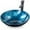 Blue, variant on ELECWISH Bathroom Sink and Faucet Combo Artistic Tempered Glass Vessel Sink Basin Washing Bowl Set, Cabinet Countertop Sink with Chrome Faucet Pop-up Drain (Oval)