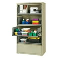 thumbnail image 3 of Hirsh 36 inch Wide 5 Drawer Metal Lateral File Cabinet with Roll-Out Shelves for Home and Office, Holds Letter, Legal and A4 Hanging Folders, Putty, 3 of 8