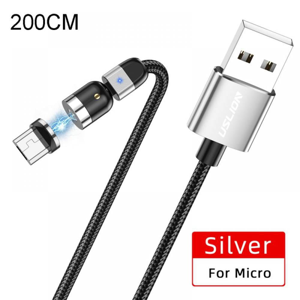 1M 2M 2.4A Magnetic LED Micro USB Charging Charger Cable for Android Samsung LG 