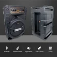 thumbnail image 3 of Portable Bluetooth Speaker with Karaoke Mic, LED RGB Light, 1500mAh Battery, Wireless Remote, AUX/TF/USB/FM, Ideal for Outdoor & Indoor Use, 3 of 7