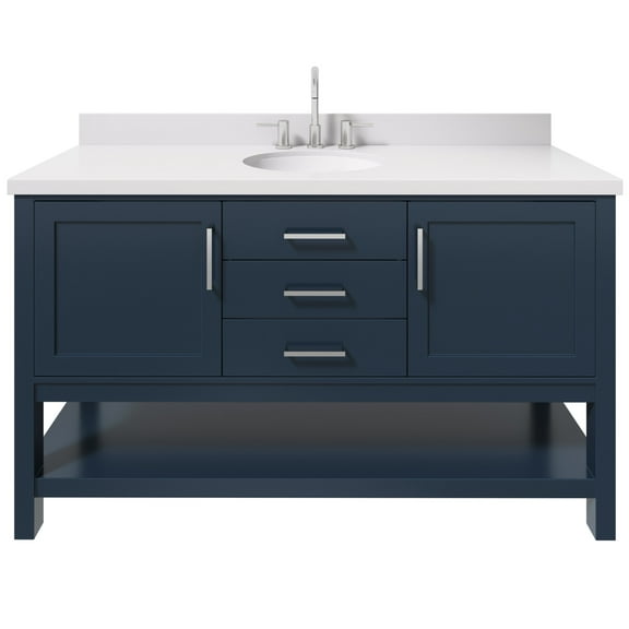 Ariel R061swqovo Bayhill 60" Free Standing Single Basin Vanity Set - Blue