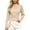 Beige, variant on gbyJF Women's Belted Cinched Waist Tops Mock Neck Long Sleeve Shirts Fall Business Casual Blouse Black,S