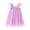 Purple, variant on Trendfront Girls Mesh Tulle Dress for Girls Square Neck Flutter Sleeve Sleeveless Solid Color Fluffy Tutu Princess Wedding Party Gown