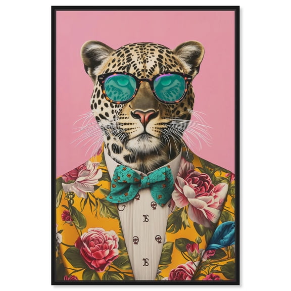 Refined Roar I Canvas Pink Pop Wall Art by Art Remedy, Black Frame, 10" x 15"