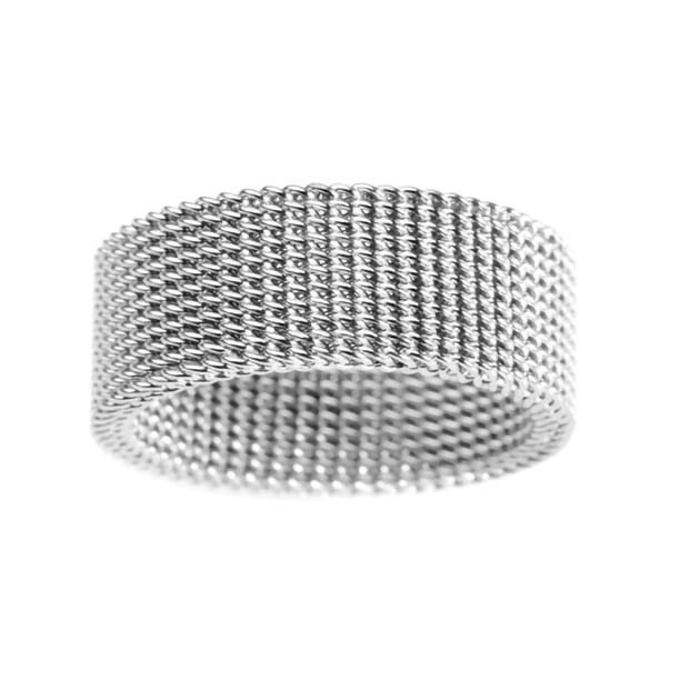 Sonducket Anillo Unisex Acero Anillo Mujer Hombre Malla Anillo Universal Múltiples Tamaño Mano Pareja Joyería, Blanco, Talla 17 Ropa, zapatos y accesorios Miscelánea blanco dieciocho