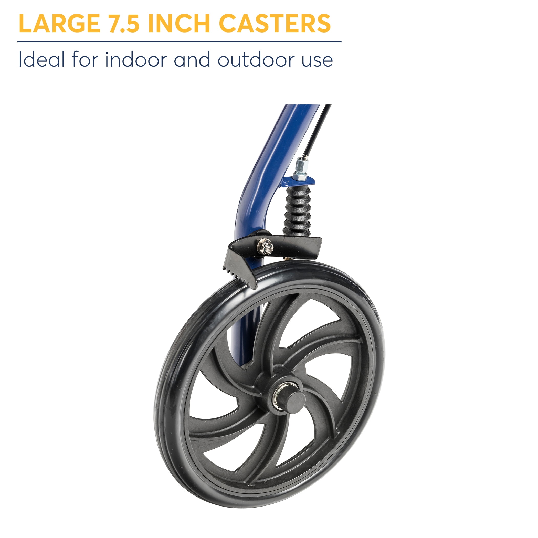 Drive Medical Four Wheel Rollator Rolling Walker with Fold Up Removable Back Support, Blue