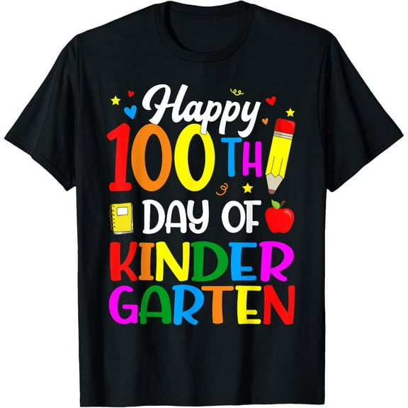 Happy 100th Day of Kindergarten Teacher And Student T-Shirt
